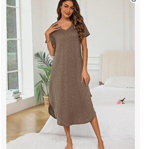 Short Sleeves Cotton Long Dress/Nightgown - Super Soft - X Large - NWT